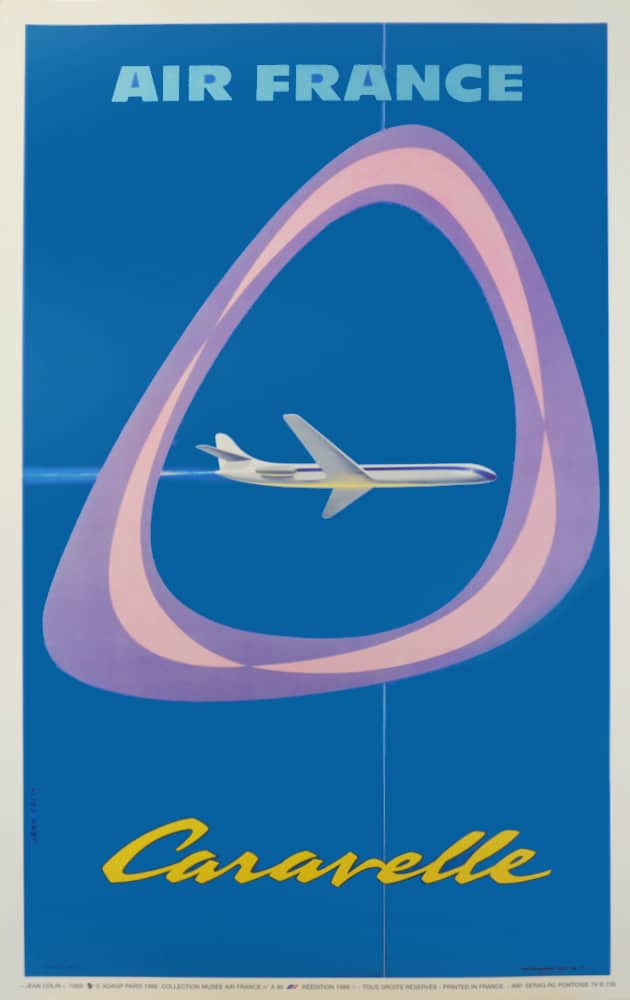 Affiche Rétro AIR FRANCE CARAVELLE Dimensions : 100 x 63 cm