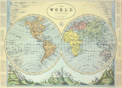 Affiche vintage  THE WORLD THE WORLD Dimensions : 50 x 70 cm