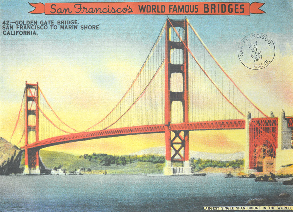 Affiche vintage  SAN FRANCISCO GOLDEN GATE Dimensions : 50 x 70 cm