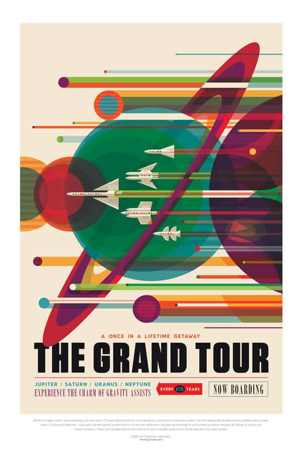 Affiche Rétro La Nasa  THE GRAND TOUR Dimensions : 70 x 50 cm