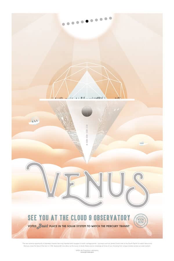 Affiche Rétro La Nasa  VENUS Dimensions : 70 x 50 cm